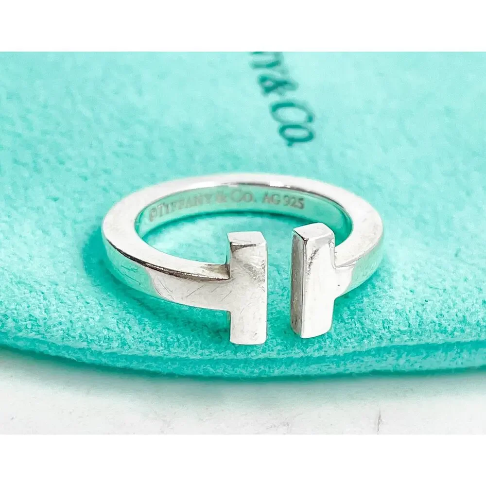 Tiffany & Co. T Square Sterling Silver Ring Size 5.25